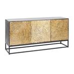 *WOONWINKEL* Kare Design Circulo Gouden Dressoir Snijwerk, Huis en Inrichting, Kasten | Dressoirs, Verzenden, Nieuw