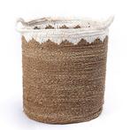 Grote wasmand ronde opbergmand plantenmand geweven van natuu, Huis en Inrichting, Verzenden, Nieuw