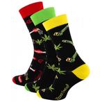 Sokken met Cannabis print 3-pack, Kleding | Heren, Sokken en Kousen, Nieuw, Vincent Creation, Verzenden, Overige kleuren