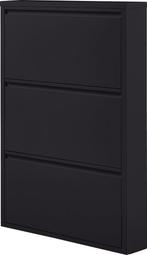 WOOOD Sabine 3-Vaks Schoenenkast - Metaal - Zwart -, Huis en Inrichting, Nieuw