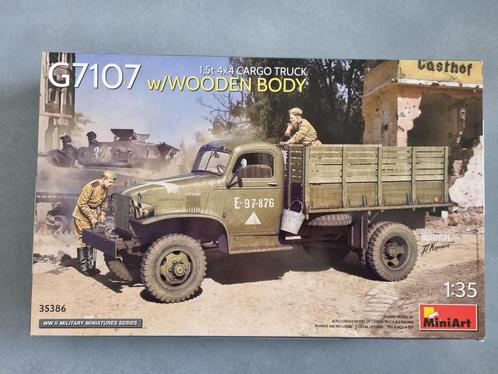 MiniArt 35386 1,5t 4x4 G7107 Cargo Truck w/Wooden Body 1:35, Hobby en Vrije tijd, Modelbouw | Auto's en Voertuigen, Verzenden