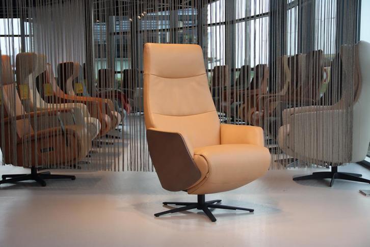 Relaxfauteuil Twice TW-274N Leer De Toekomst 3motoren+accu, Huis en Inrichting, Fauteuils, Nieuw, Hout, Leer, Ophalen of Verzenden