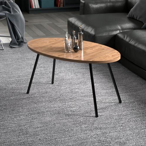 [en.casa] Salontafel Skærbæk 43x90x50 cm houtkleurig, Huis en Inrichting, Tafels | Salontafels, Nieuw, Verzenden