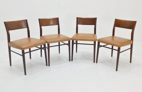 Wilkhahn - Georg Leowald - Eetkamerstoel - Leder, Teak, Antiek en Kunst, Antiek | Meubels | Stoelen en Banken