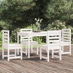 vidaXL 5-delige Tuinset massief grenenhout wit, Verzenden, Nieuw, 5 zitplaatsen, Tuinset
