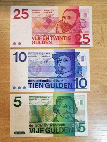 Nederland. - 5, 10, 25 Gulden - various dates - Pick 91b, beschikbaar voor biedingen