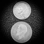 Roemenië. Carol I. Set of 2 coins: 1 Leu & 2 Lei 1910, Postzegels en Munten