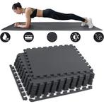 Sportvloer fitnessapparatuur - 50 x 50 cm - 8 stuks - zwart, Nieuw, Ophalen of Verzenden