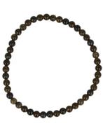 Edelsteen Armband Obsidiaan - Goud - 4mm, Verzenden, Nieuw