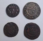 Nederland. Lot de 4 monnaies (incl Overijssel. Philippe II., Postzegels en Munten