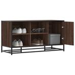 vidaXL Schoenenbank 100x40x53,5 cm bewerkt hout en metaal, Huis en Inrichting, Banken | Voetenbanken en Poefen, Verzenden, Nieuw