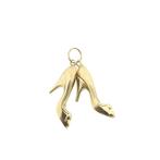 Gouden hanger van twee pumps (Hanger of bedel), Sieraden, Tassen en Uiterlijk, Bedels, Ophalen of Verzenden, Gebruikt, Goud, Overige merken