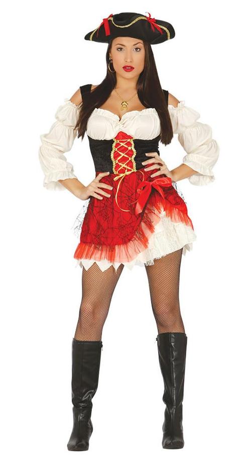 Piratenpak Dames Rood, Kleding | Dames, Carnavalskleding en Feestkleding, Nieuw, Verzenden