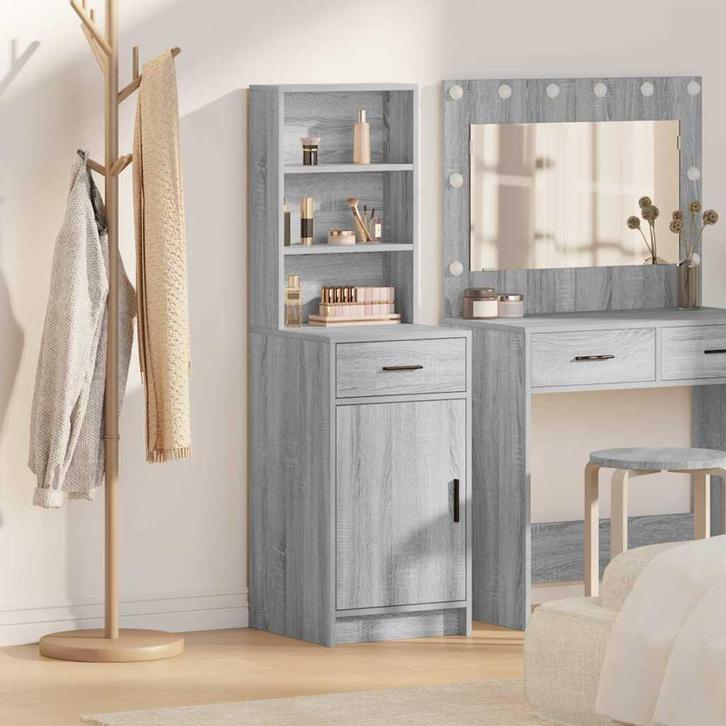vidaXL Highboard met lade Grijs sonoma 40 x 40,5 x 135 cm, Huis en Inrichting, Kasten | Buffetkasten, Nieuw, Minder dan 50 cm