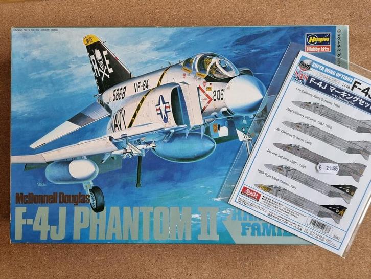 Hasegawa 07001 F-4J Phantom II 1:48 + Zoukei Mura decals, Hobby en Vrije tijd, Modelbouw | Vliegtuigen en Helikopters, Hasegawa