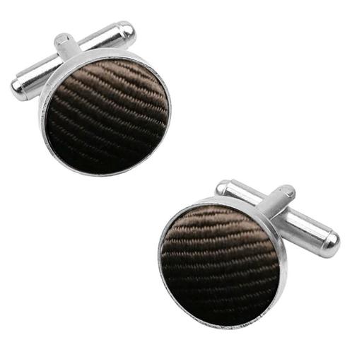 Fako Bijoux® - Manchetknopen - Staal & Streep - Ø 16mm -, Sieraden, Tassen en Uiterlijk, Manchetknopen, Verzenden