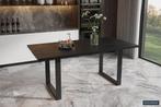 PROMO - Tafel Nicola 180 cm Rechthoekig Mango hout zwart, Huis en Inrichting, Tafels | Eettafels, Ophalen of Verzenden, Nieuw