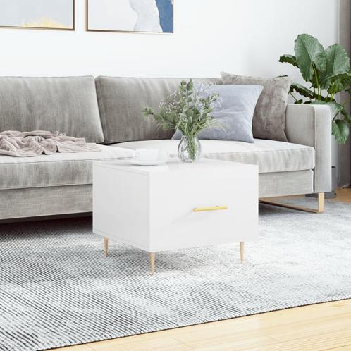 vidaXL Salontafel 50x50x40 cm bewerkt hout hoogglans wit, Huis en Inrichting, Tafels | Salontafels, 50 tot 100 cm, Nieuw, Overige houtsoorten