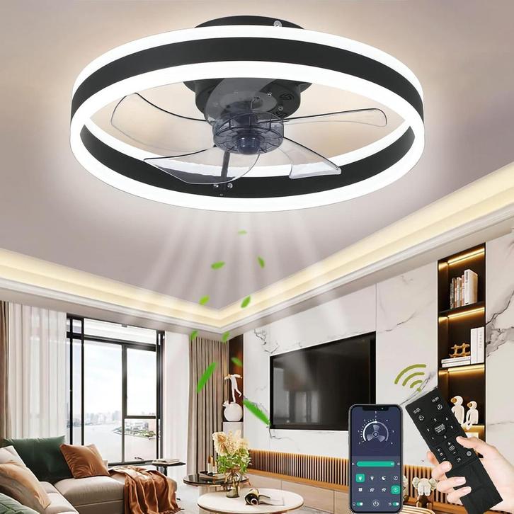 Plafondventilator met verlichting - Plafondlamp met ventilat, Witgoed en Apparatuur, Ventilatoren, Zo goed als nieuw, Verzenden