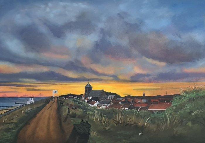 DingemanseArt - Zoutelande bij ondergaande zon - XXL, Antiek en Kunst, Kunst | Schilderijen | Modern