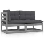 vidaXL 2-delige Loungeset met kussens massief grenenhout, Tuin en Terras, Verzenden, Nieuw, Loungeset