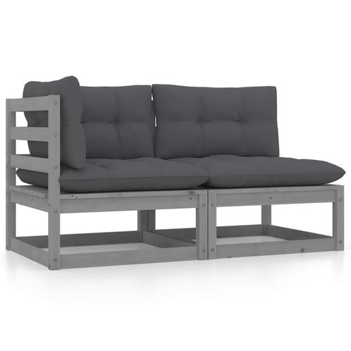 vidaXL 2-delige Loungeset met kussens massief grenenhout, Tuin en Terras, Tuinsets en Loungesets, Loungeset, Nieuw, Verzenden