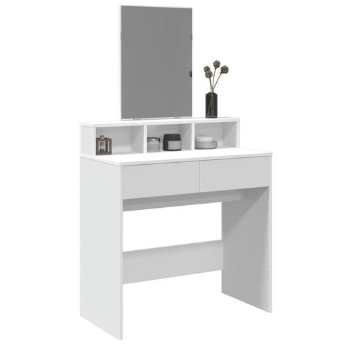 vidaXL Kaptafel met spiegel 80x41x144,5 cm wit, Huis en Inrichting, Tafels | Kaptafels, Nieuw, Verzenden
