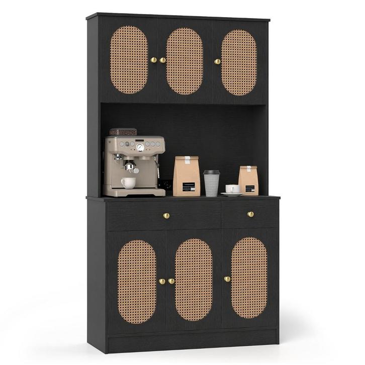 LIVSK Opbergkast met 6 Deuren - Buffetkast met Ingebouwd Opl, Huis en Inrichting, Kasten | Buffetkasten, Nieuw, Verzenden