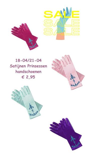 Prinsessenjurk - satijnen prinsessen handschoenen  3/9 jaar