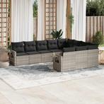 vidaXL 10-delige Loungeset met kussens poly rattan, Verzenden, Nieuw, Rotan, Loungeset