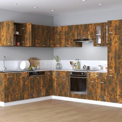 vidaXL Wandkast hangend 60x31x60 cm bewerkt hout gerookt, Huis en Inrichting, Keuken | Keukenelementen, Nieuw, Verzenden