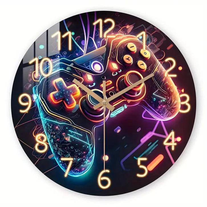 Klok Game Over - Ø 30 cm, Huis en Inrichting, Woonaccessoires | Klokken, Verzenden