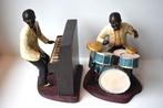 Beeld, 2 Prachtige beelden: Jazzpianist 2972 g, Jazzdrummer, Antiek en Kunst, Antiek | Speelgoed