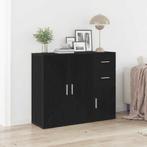 vidaXL Dressoir 91x29,5x75 cm spaanplaat zwart eikenkleurig, Huis en Inrichting, Kasten | Dressoirs, Verzenden, Nieuw, 50 tot 100 cm