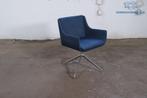 Design | Fauteuil | Tweedehands | Blauw gestoffeerd | Gepoli, Verzenden, Gebruikt