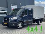 Ford Transit 350 2.0 TDCI L3H1 DC 4WD | Huif | Cruise | Stoe, Auto's, Stof, Gebruikt, Overige kleuren, Dealer onderhouden