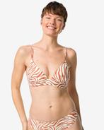 HEMA Damesbikinitop Janna push-up rib zebra chocoladebruin, Verzenden, Nieuw