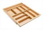 Verstelbare houten bestekbak, 474 mm diep, Nieuw