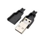 USB Connectror - USB A Male - Soldeerbaar - Zwart - 1 stuks, Hobby en Vrije tijd, Verzenden, Nieuw