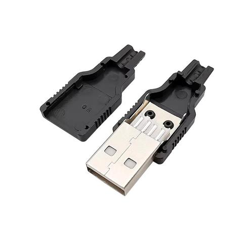 USB Connectror - USB A Male - Soldeerbaar - Zwart - 1 stuks, Hobby en Vrije tijd, Elektronica-componenten, Nieuw, Verzenden