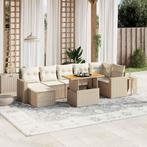 vidaXL 8-delige Loungeset met kussens poly rattan beige, Tuin en Terras, Tuinsets en Loungesets, Verzenden, Nieuw, Rotan, Loungeset