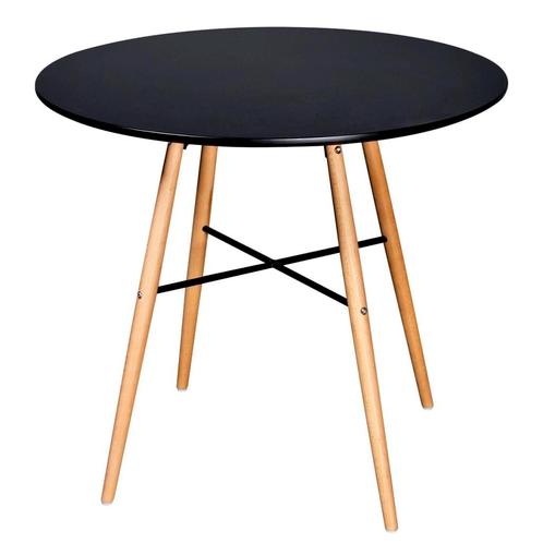 vidaXL Eettafel rond MDF zwart, Huis en Inrichting, Tafels | Eettafels, Verzenden