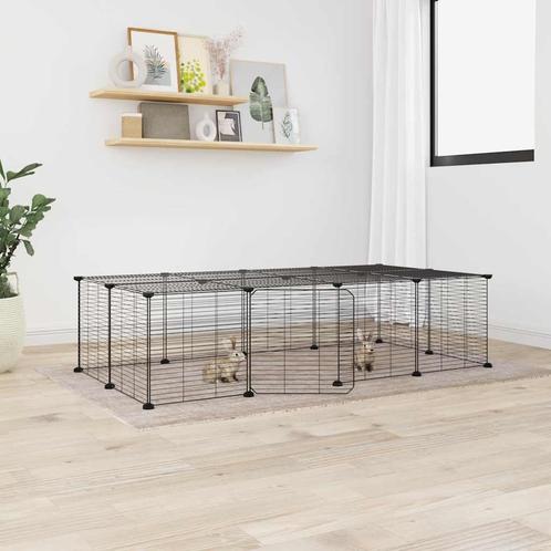 vidaXL Huisdierenkooi met deur 20 panelen 35x35 cm staal, Dieren en Toebehoren, Knaagdieren en Konijnen | Hokken en Kooien, Nieuw