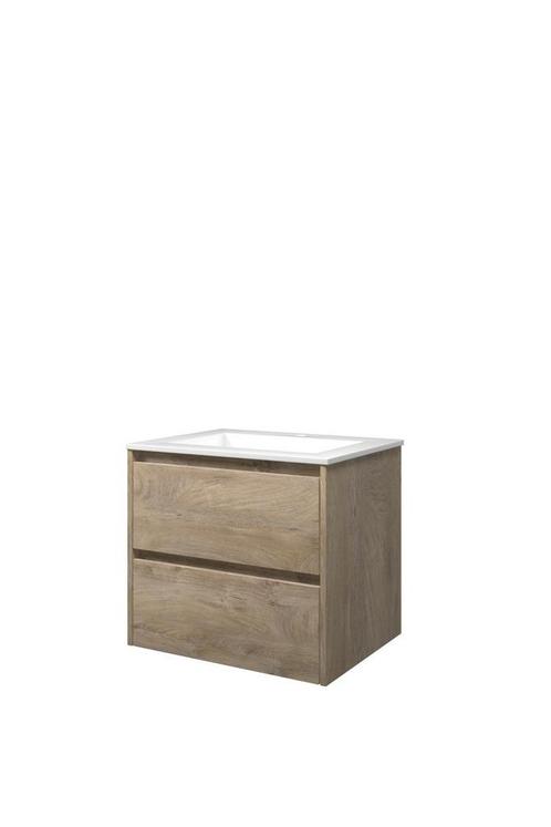 Wastafel polystone Elegant 60x46x2 | Onderkast 2 laden, Huis en Inrichting, Badkamer | Badkamermeubels, Wastafelkast, Nieuw, Verzenden