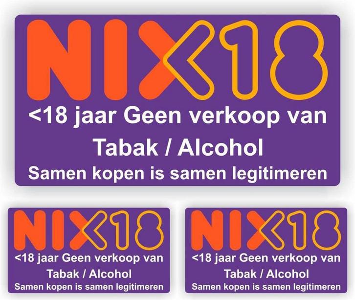 NIX18 stickers set van 3 stuks. (951.35), Verzamelen, Stickers, Winkel of Supermarkt, Nieuw, Verzenden