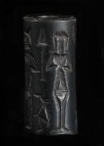 Old Babylonian Haematite Cilinderzegel met, Antiek en Kunst