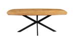 Mangohouten Eettafel Deens Ovaal Tess 240x110 cm (2,5 cm), 200 cm of meer, Nieuw, 100 tot 150 cm, Industriële meubels