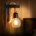 Retro Wandlamp Hout &amp; IJzer – Industrieel Vintage Design, Verzenden, Nieuw