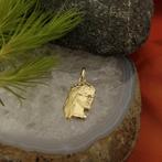 Gouden hanger met gezicht van Jezus (Hanger of bedel), Ophalen of Verzenden, Gebruikt, Goud, Overige merken