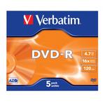 Verbatim DVD-R discs in Jewel Case - 16-speed -, Nieuw, Ophalen of Verzenden